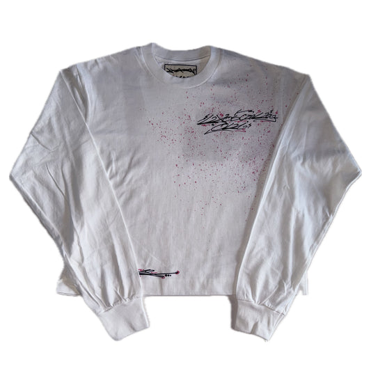 THRIFTED OKI "KTOŚ CZEKA" CUSTOM LONGSLEEVE