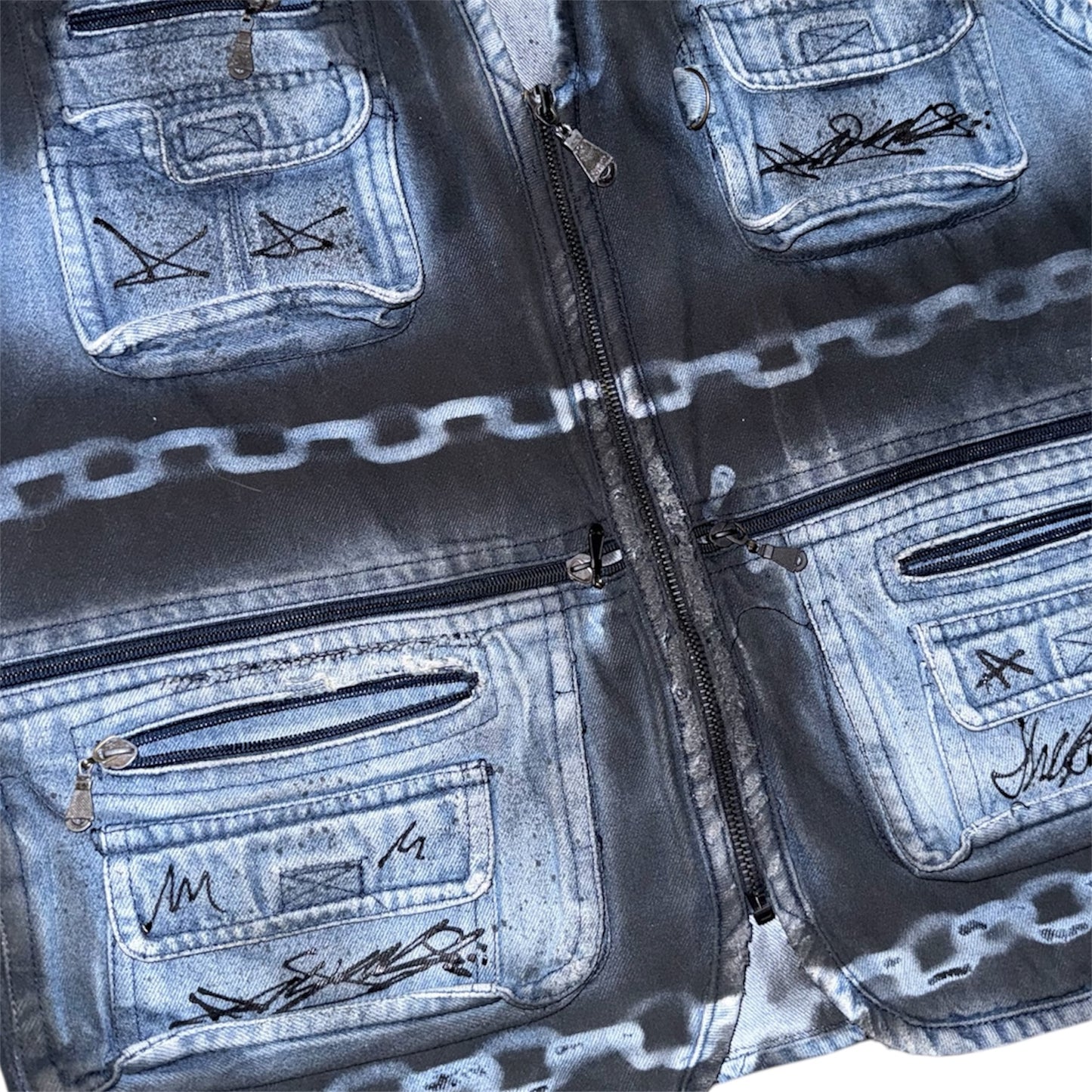 ABSTRAKT CHAINS JEANS VEST