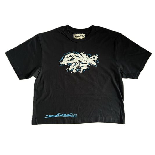 THRIFTED OKI BLACK CUSTOM TEE